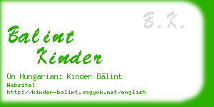 balint kinder business card
