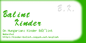 balint kinder business card